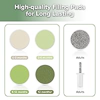 Vista 9 de haakaa Lima de uñas eléctrica para bebé Juego de cuidado de uñas para bebé con luz LED, cortaúñas para bebé para uñas de los pies y uñas