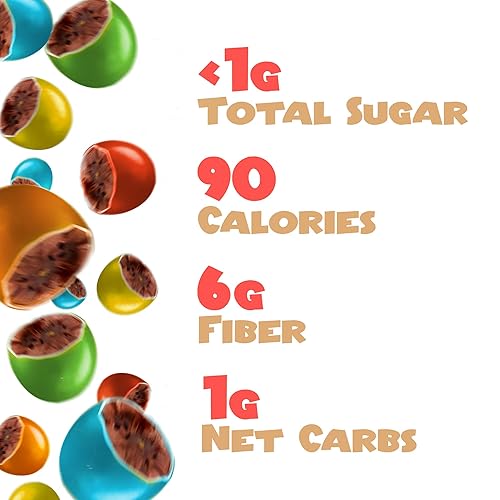 Miniatura 5 de Punts! Caramelos de chocolate oscuro arcoíris  Caramelos bajos en azúcar a base de plantas  Amigables con la dieta cetogénica y de colores naturales