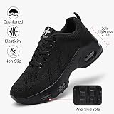 Hanani Chaussures de Running Femme Baskets orthopédiques Respirantes légères et antidérapantes avec Coussin d‘air Jogging Route Running Gym Bleu et Rose EU38 - 3