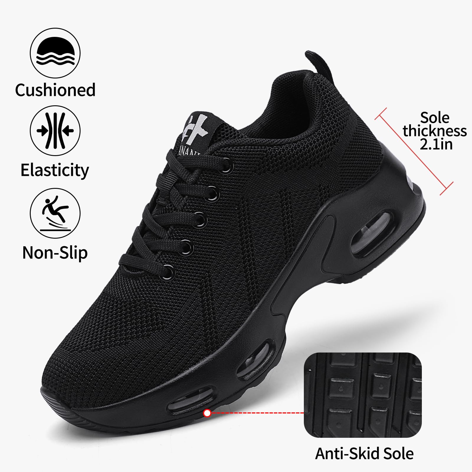 Scarpe da corsa da donna, scarpe da ginnastica ortopediche, traspiranti, da jogging, leggere, antiscivolo, con imbottitura ad aria, scarpe da corsa da palestra, scarpe da corsa