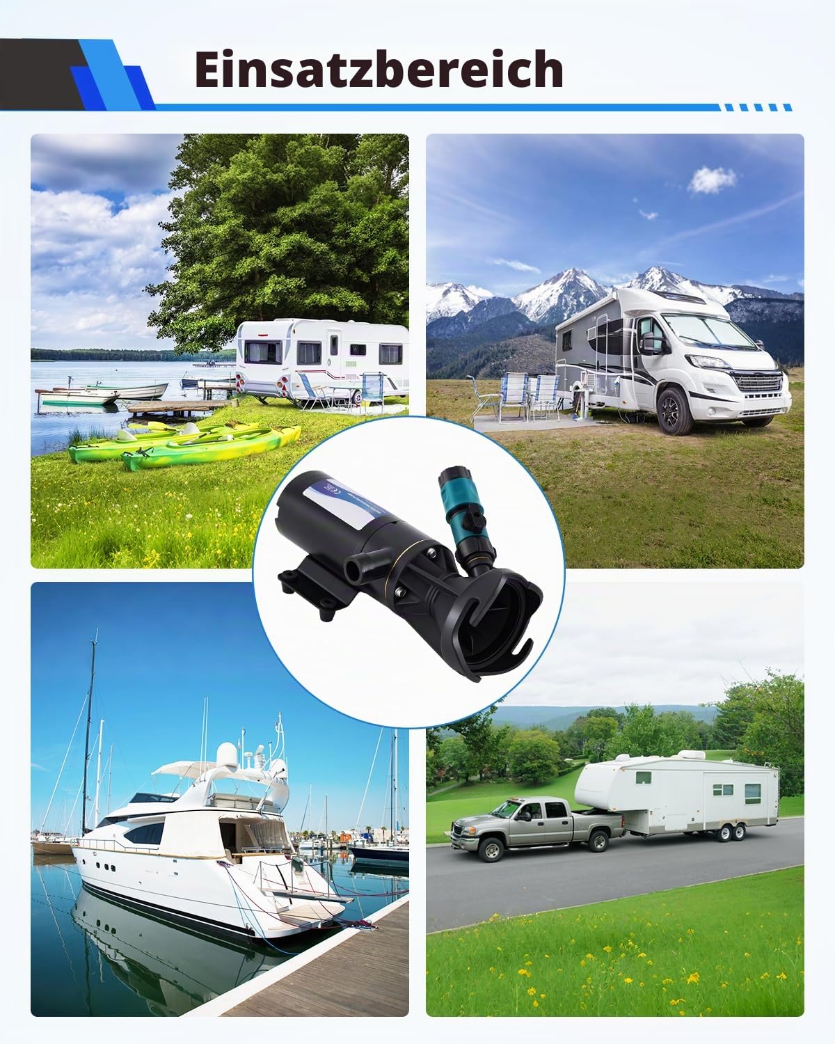 YUCHENGTECH 12V Zerkleinerungspumpe 12GPM 45L/min | für Wohnmobil Marine Yacht Boot