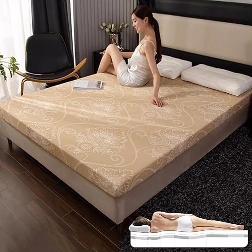 Miniatura 3 de Cubrecolchón Queen de espuma viscoelástica de 3.9 pulgadas para soporte corporal, con funda de tela de punto transpirable, extraíble y lavable,