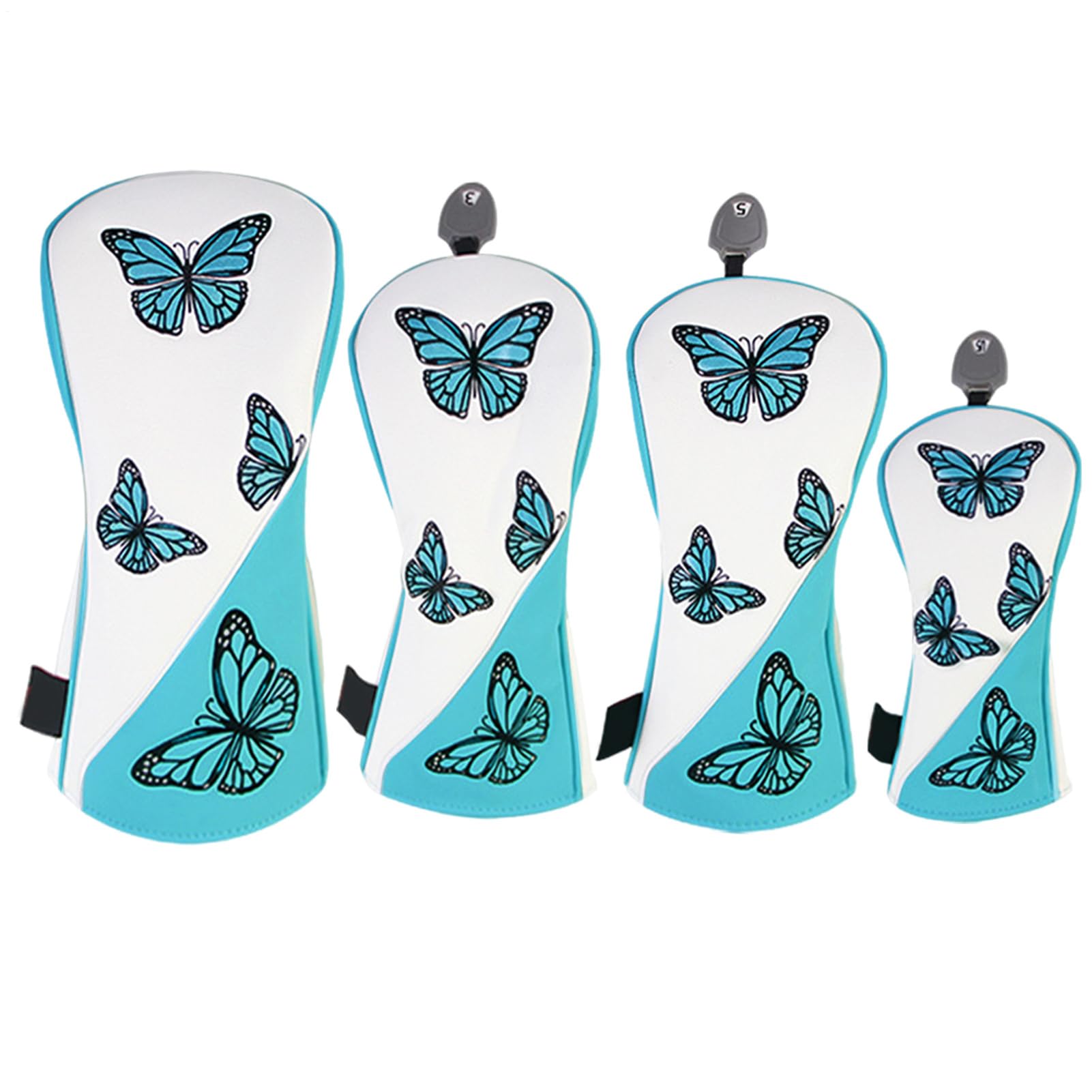 Juego de fundas impermeables para palos de golf, 4 unidades, diseño de mariposas, piel sintética, para hombres, novios, padres, abuelos, amantes del golf y al aire libre