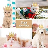 Vista 6 de Newmemo Corona para torta dorada, mini corona de tiara, corona de diamantes de imitación para boda, cumpleaños, baby shower, reina princesa pastel