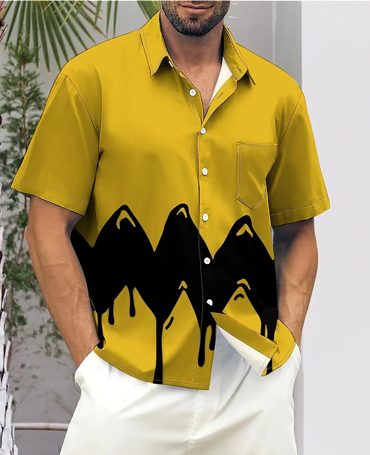 Hawaiian Bowling Shirts for Men Short Sleeve Printed Regular Fit Summer Beach Casual Button Down Aloha Shirts - Image 2