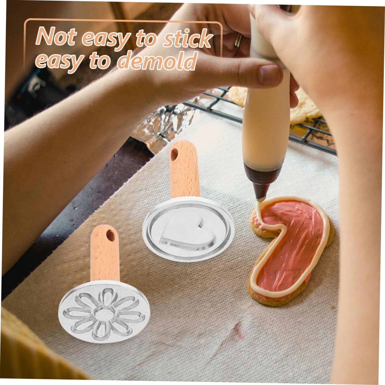 PRETYZOOM 10piezas Molde De Galletas De Madera Para Hornear De Diseño De y De Repostería Para y Celebraciones