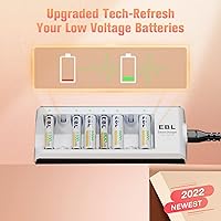 Vista 3 de Baterías recargables de EBL, en tamaños AA, AAA, Ni-MH, con cargador