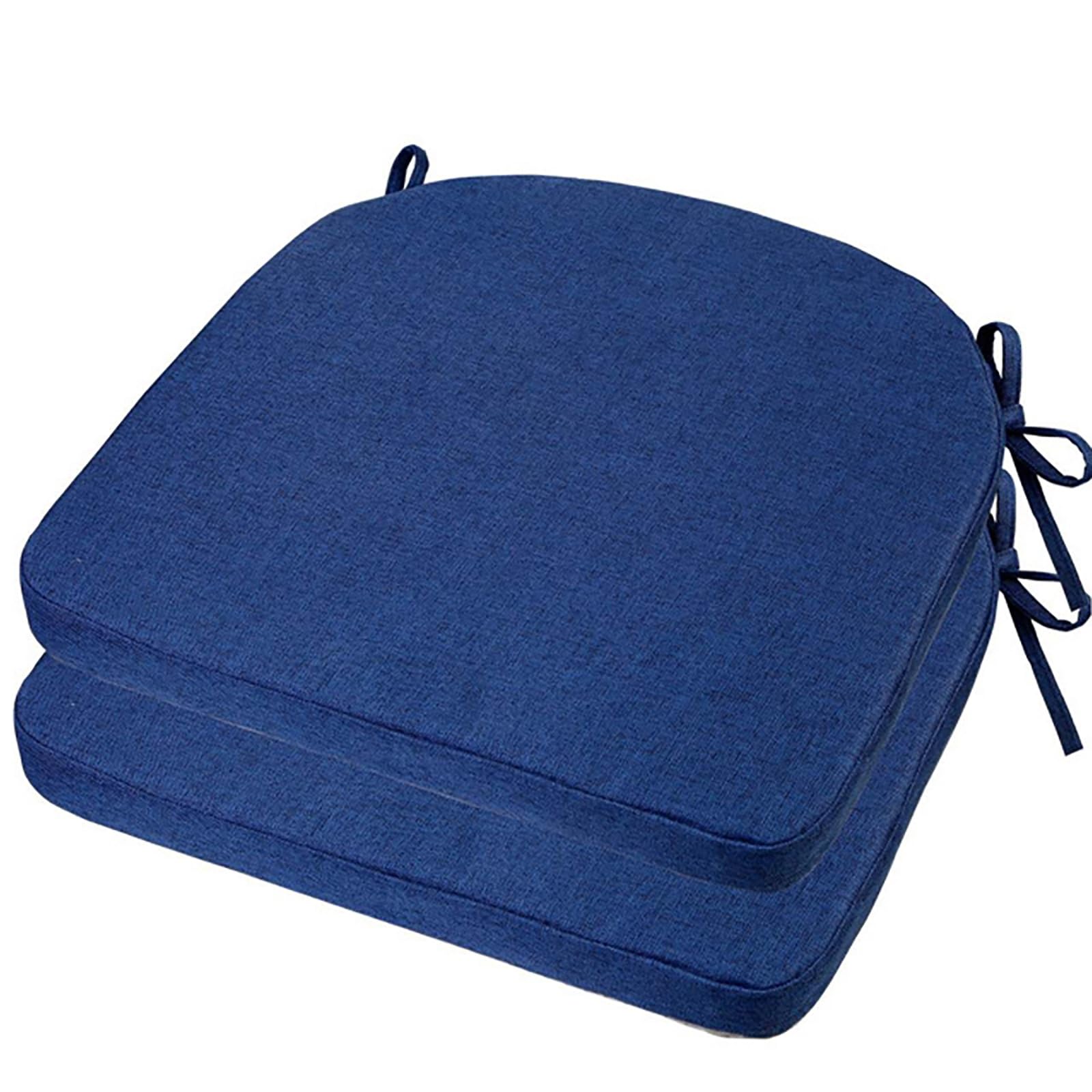 Chair Cushions with Ties 6 4 2 1 Pack Kitchen and Dining Seat Cushion Thicke 2'',High Density Foam Support Indoor Chair Pad Non Slip,Removable,Washable(Navy Blue,48x48x5cm2pcs)