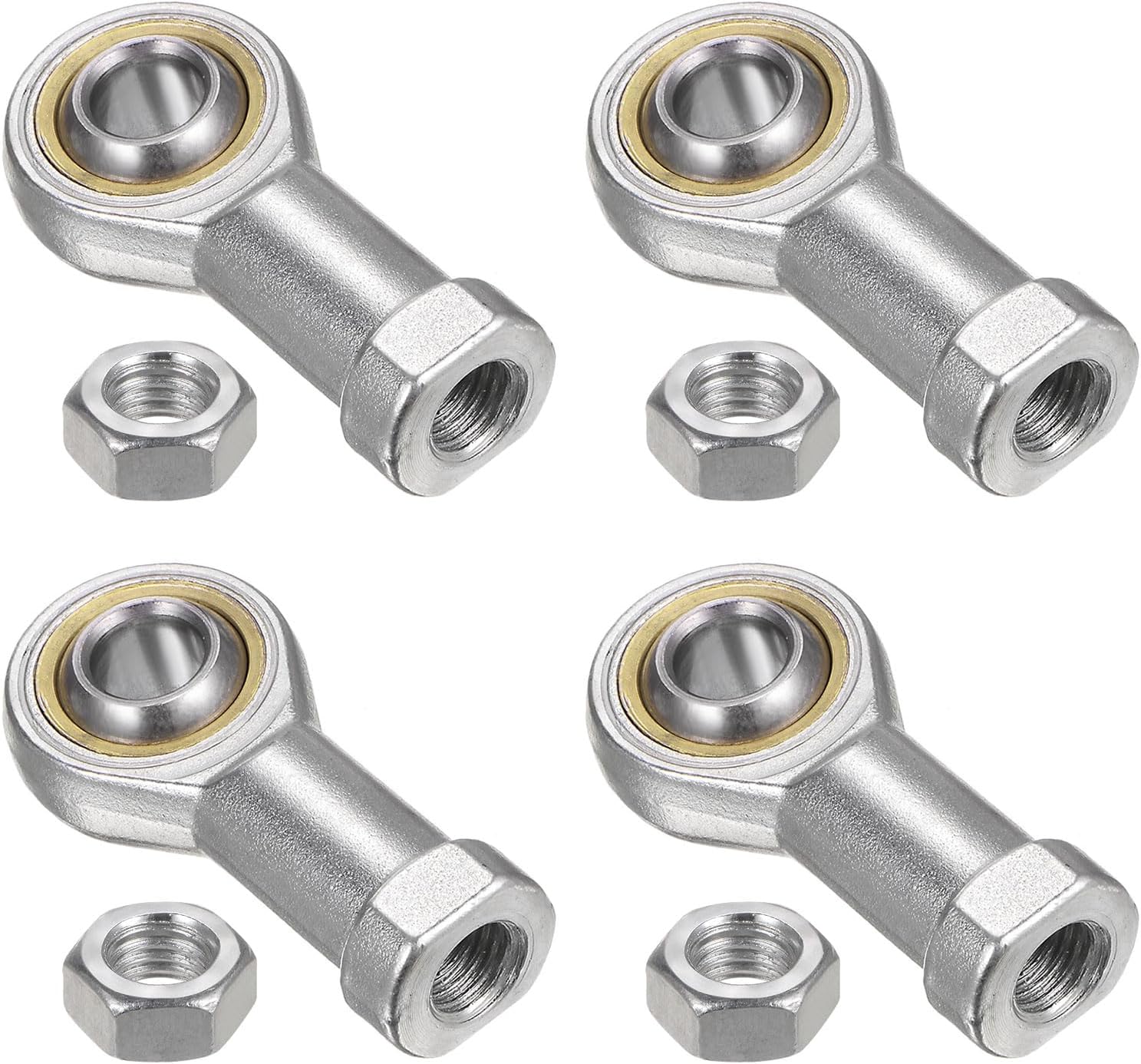 uxcell 4pcs SI12T/K 12mm Rod End Bearing M12x1.75 Female Left Hand Thread, Cast Iron Rod End Joints with Jam Nut