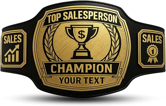 HANDSY Sales Championship Belt Premium Sales Trophy & Top Sales Award Customizable Sales Champion Belt for Recognition & Competitions
