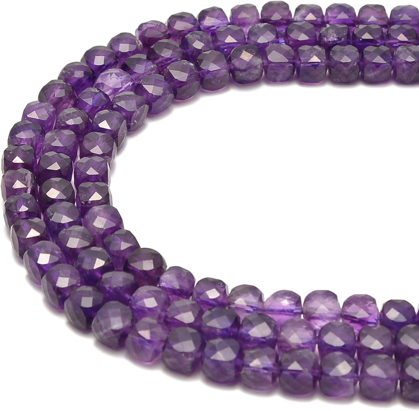 JM Design Natural African Turquoise Faceted Cube Beads Size 6mm 15.5'' Strand for Jewelry Making