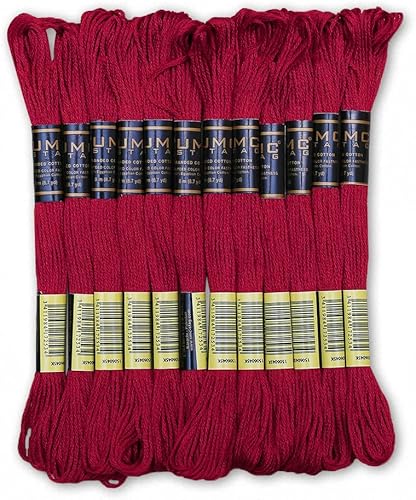 Paquete de 12 hilos de bordar de alta calidad, madejas 100% algodón egipcio de alta calidad, hilo de bordado de punto de cruz, algodón trenzado