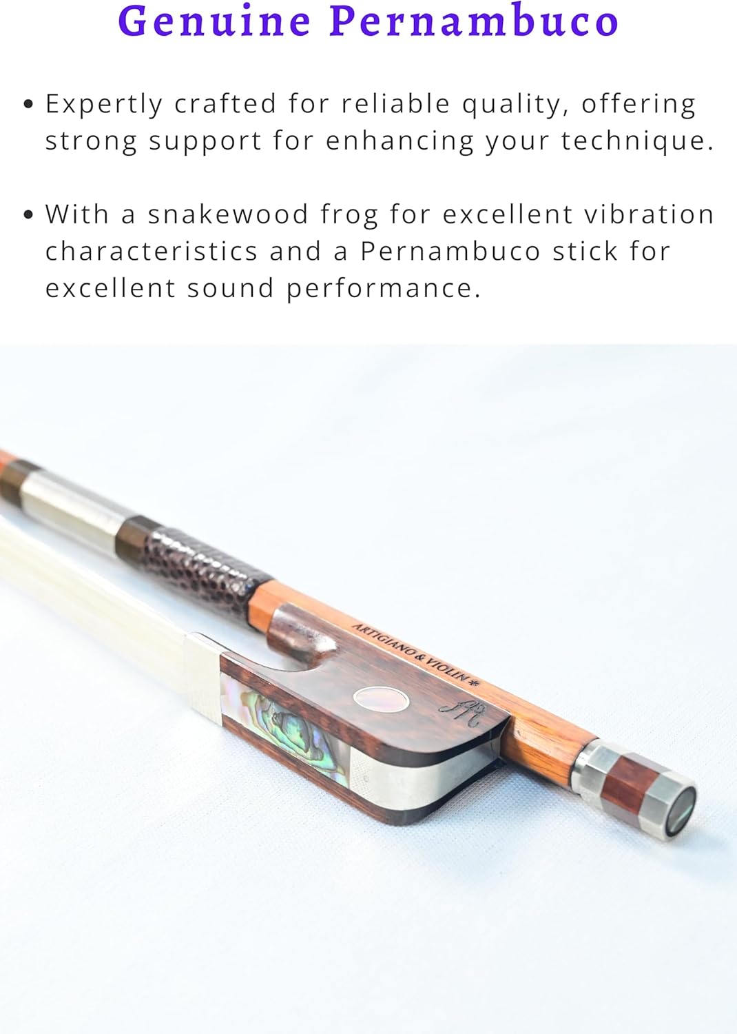 ARTIGIANO&VIOLIN F.X. Tourte model Pernambuco Viola Bow AT-102