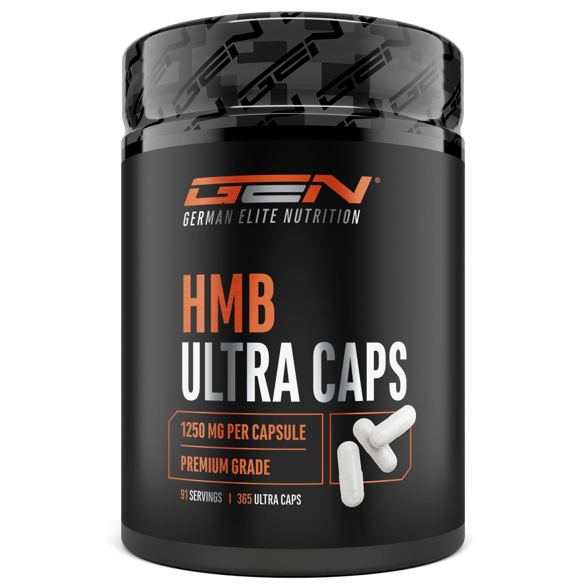 GEN GERMAN ELITE NUTRITION HMB Ultra Caps - 365 Kapseln | 3600 mg Calcium-HMB, hochdosiertes HMB, ohne unerwünschte Zusätze