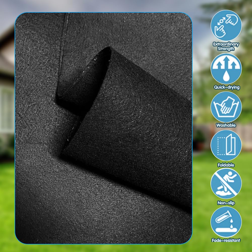 Tapis de Sol Piscine, 2M Tapis de Piscine Rond, Tapis de Sol pour Piscine, Antidérapant et Résistant, Rembourrage sous Piscine, Pliable Bâche de Sol pour Baignoires et Piscines Hors Sol