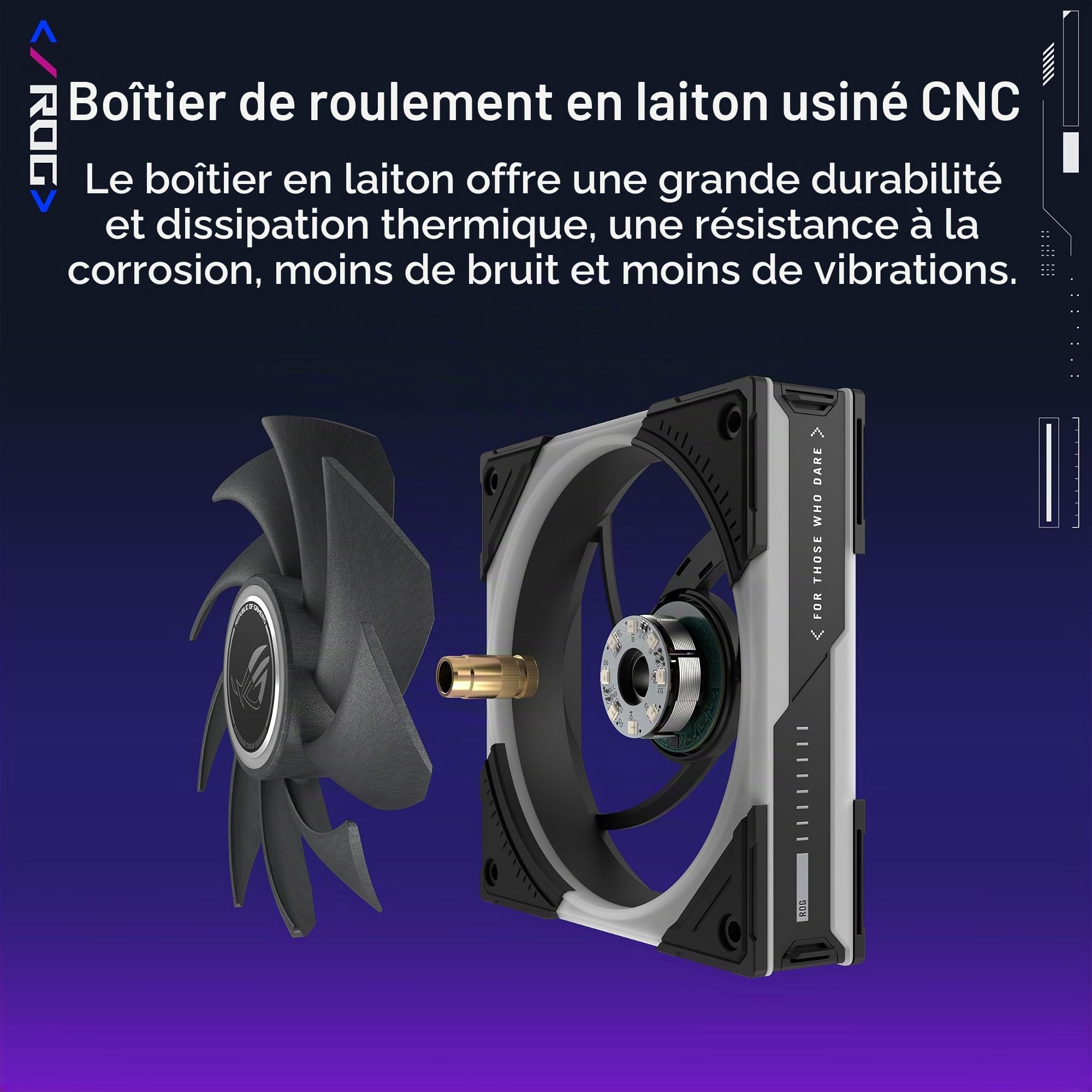 ASUS ROG Eurux GR120 ARGB PWM Lot de 3 ventilateurs PWM de 120 mm, 2600 tr/min, chaîne en marguerite brevetée, éclairage personnalisé, moyeu de ventilateur