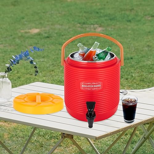 Miniatura 55 de Dispensador de bebidas aislado, dispensador de bebidas calientes de acero inoxidable de 13L/3.43 galones, dispensador portátil de bebidas frías