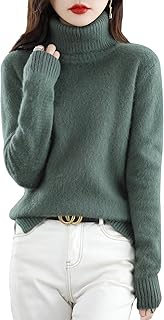 Women's Cashmere Long Sleeve Sweater 2025 Fall Winter Knit Turtleneck Pullover Warm Soft 100% Mink Wool Sweate