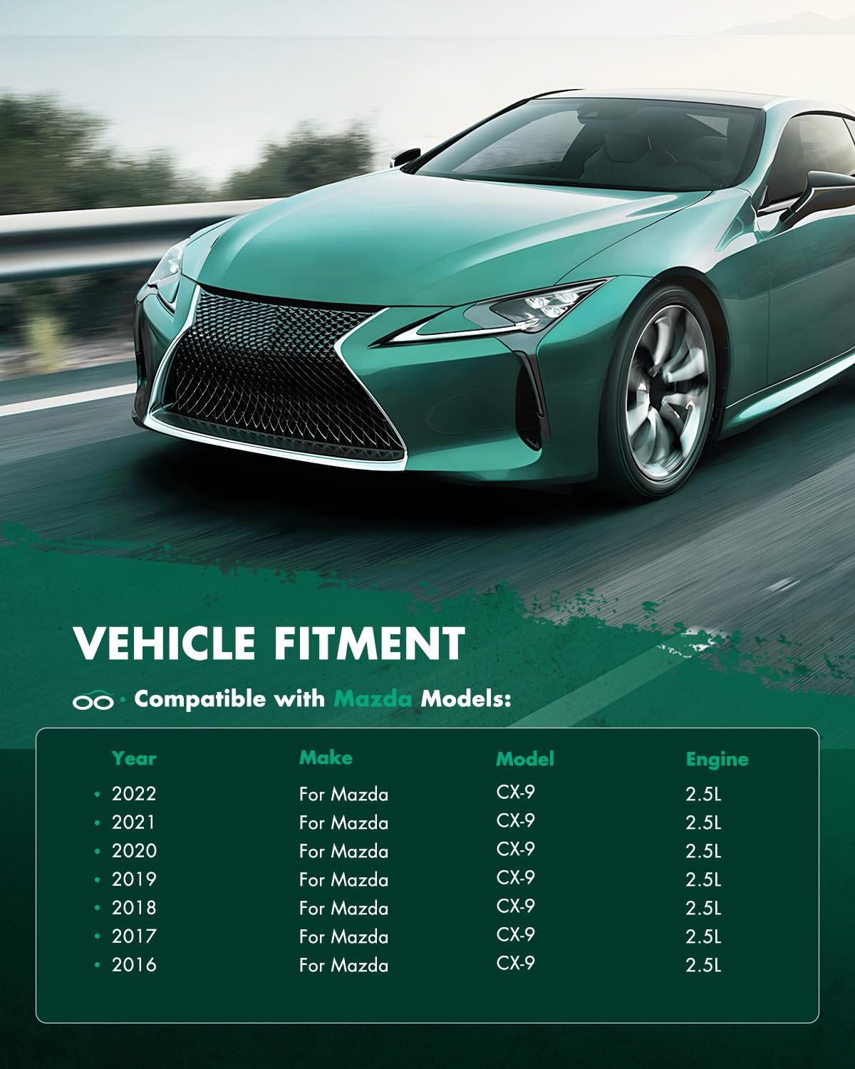 SCITOO Air Conditioning Condenser Compatible with 2016-2022 for Mazda for CX-9 2.5L Replace#30060