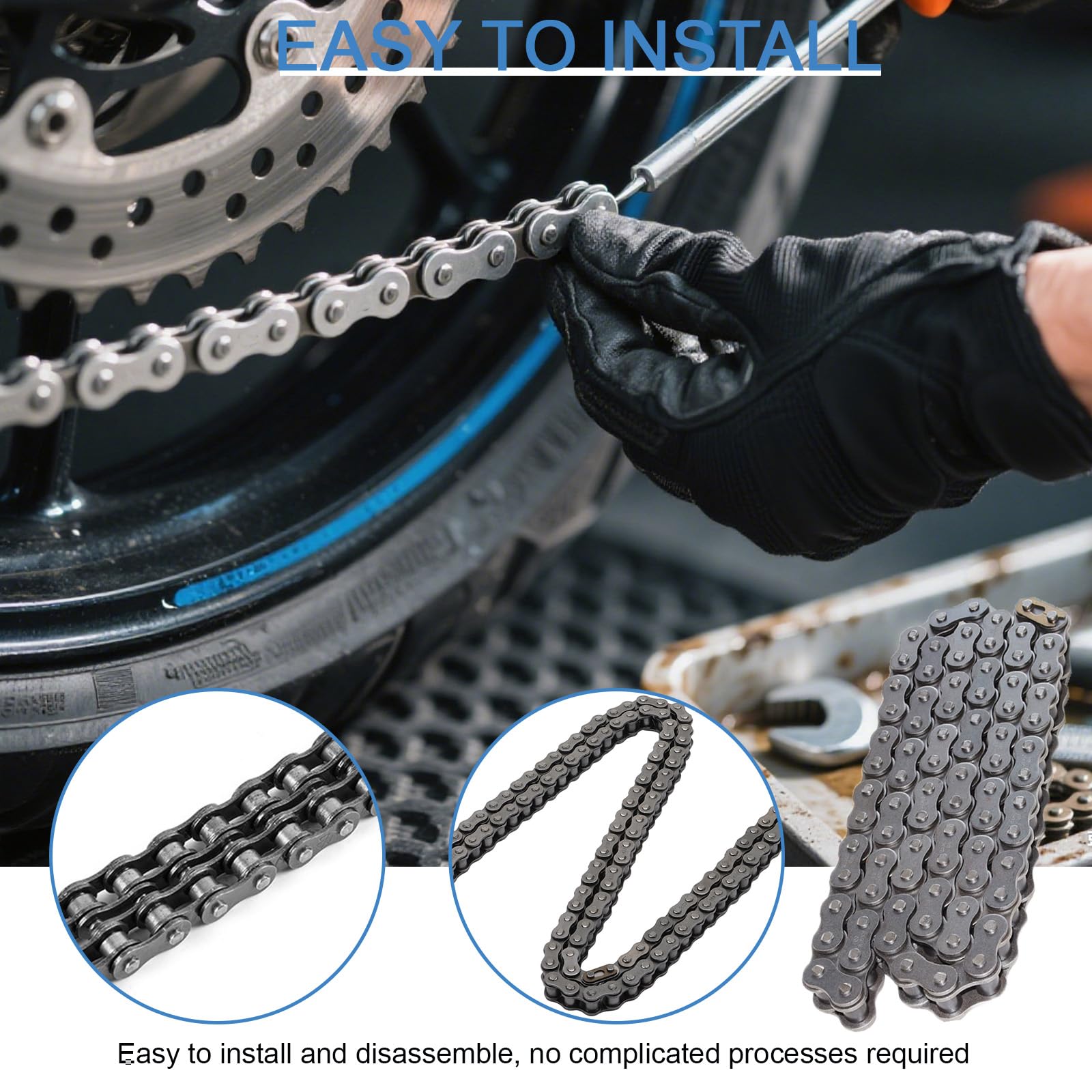 Catena moto 108 maglie moto 428 catena adatta per 50 cc – 250 cc Atv Quad Pit Dirt Bike Go Kart