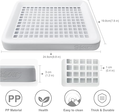 Star Quality Guinea Pig Toilet, Small Animal Potty Trainer Corner, Square Rat Litter Bedding Box with Broom, Dustpan, Little Pet Litter Toilet for Guinea Pigs, Chinchilla, Ferret,Galesaur, Hamster