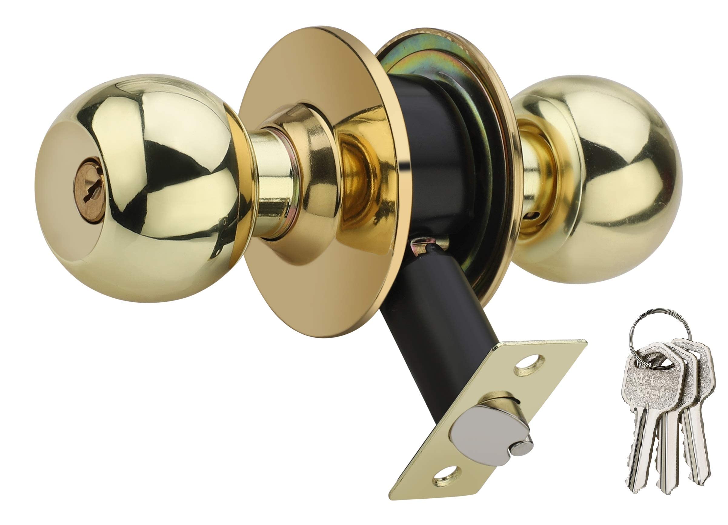 Room Door Knob Lock - with 3 Brass Key Cylindrical Lock for Bedroom/Main Door/Tubular Door Knob/Handle (Silver Matt, 60 mm Backset) — Amazon image 14