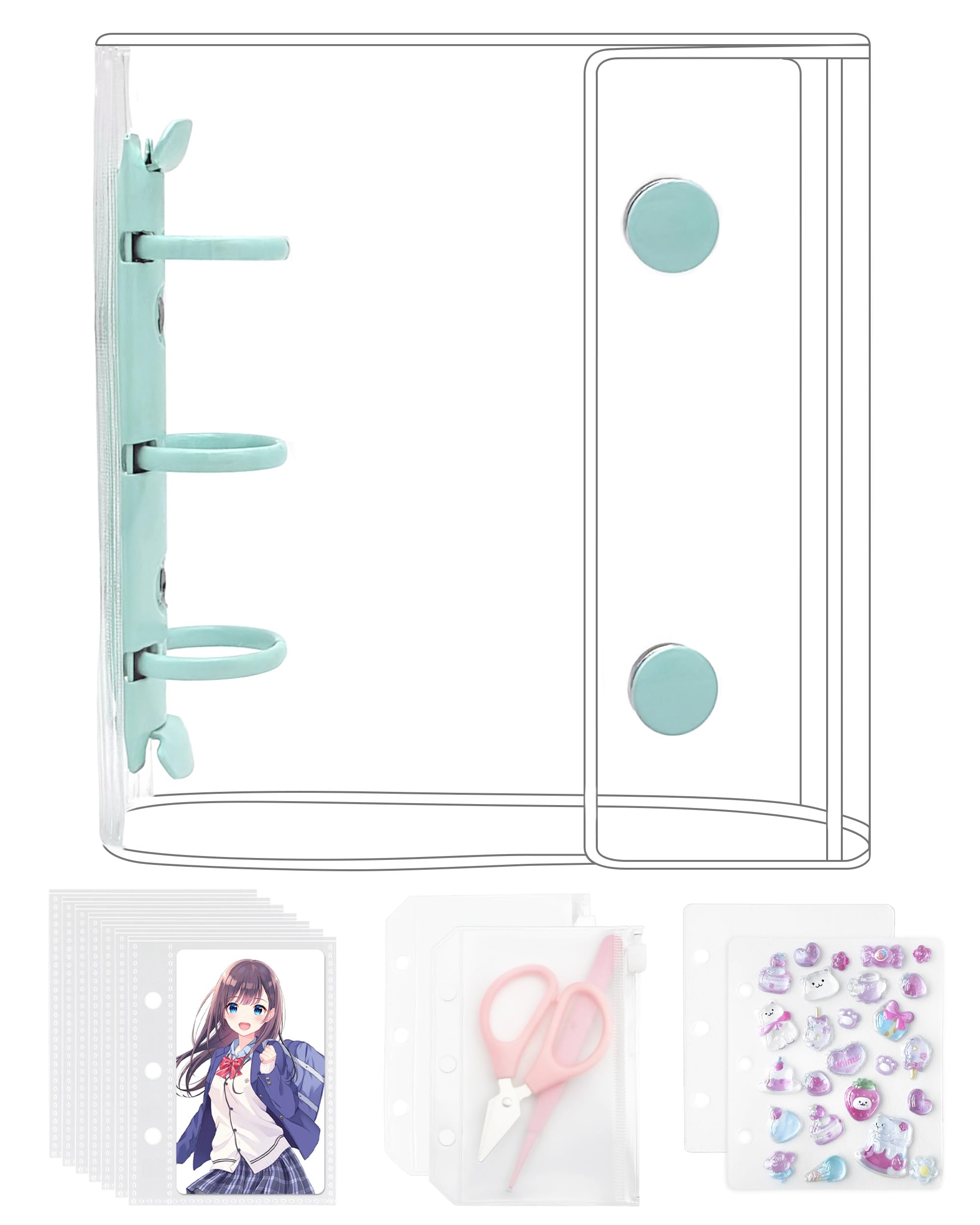 Amazon | GOKEI シール帳 プラバン 透明 A8 ミニ バインダー