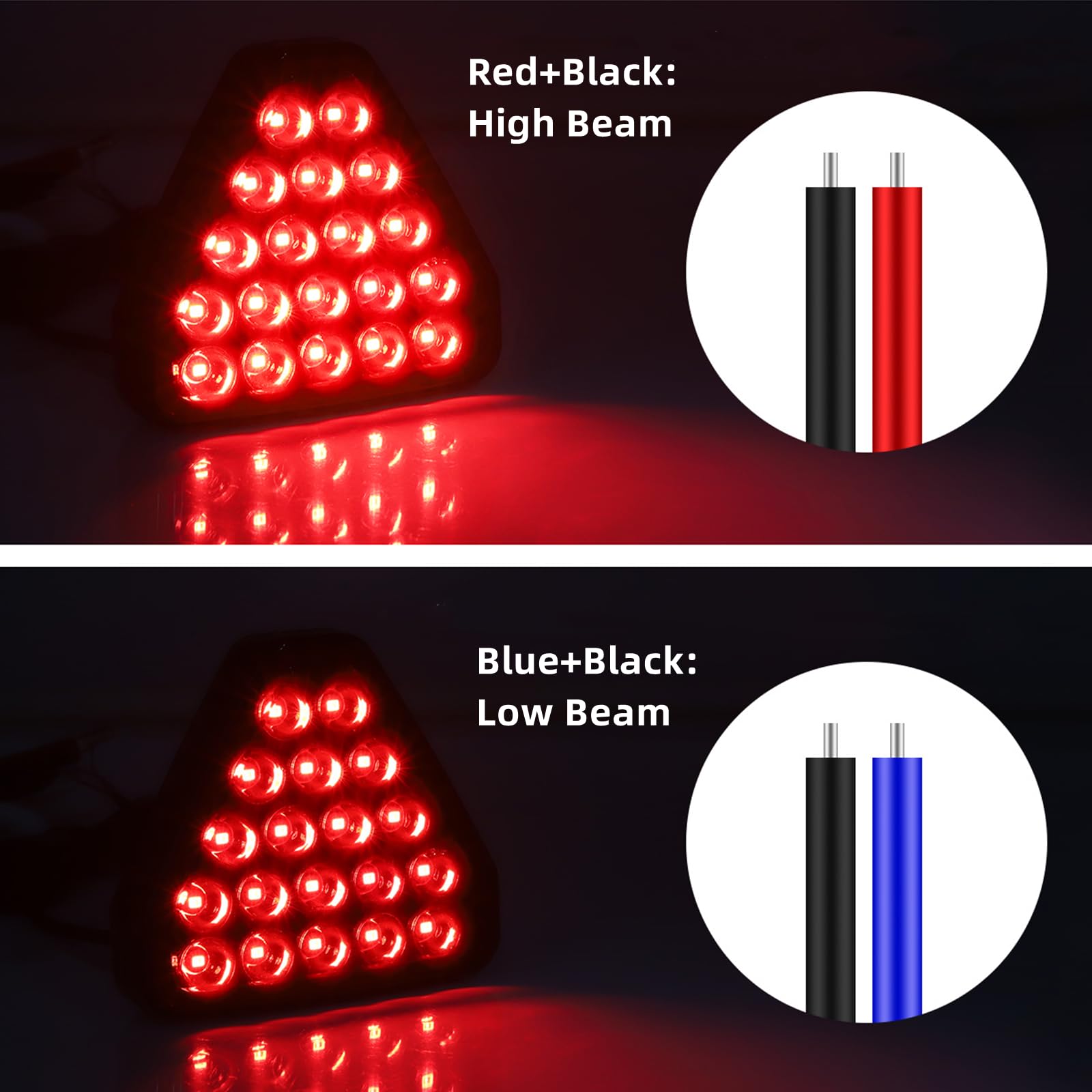 Luce posteriore a LED per auto, triangolare, ad alta posizione, terza luce di stop, universale, per auto, SUV, ATV, camion, 1 pezzo