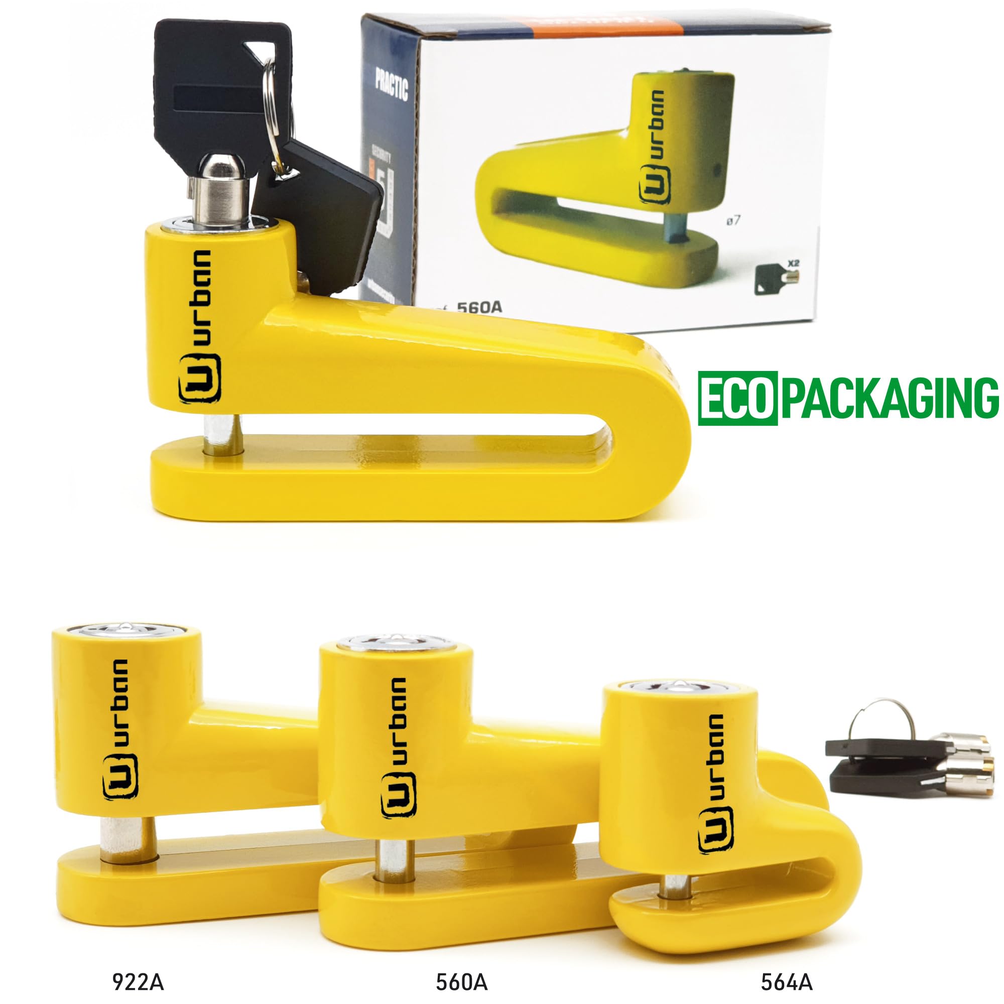 Bloccadisco Universale Urban 560A Per Moto E Bici - Ø7mm, Antifurto Visibile - Foto 6