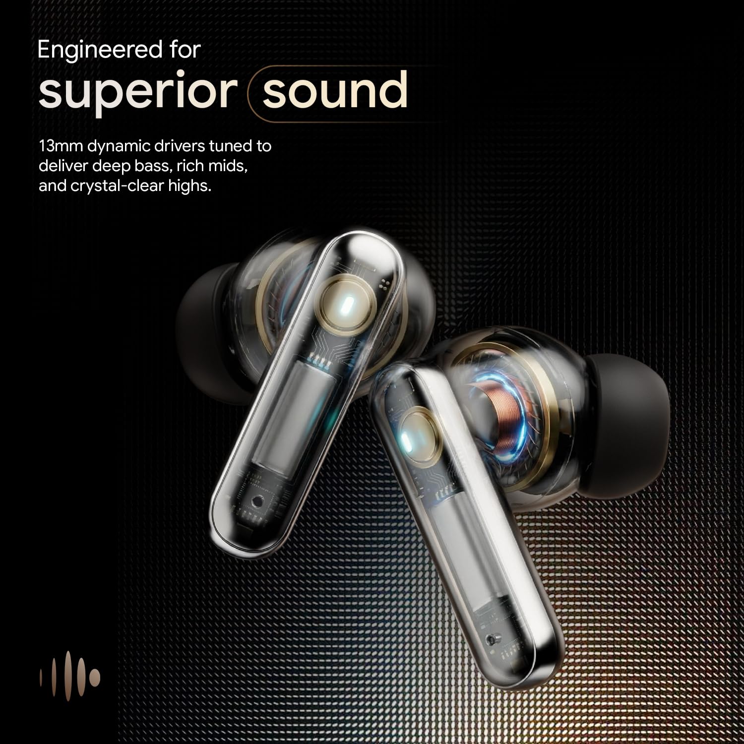 Fire-Boltt Newly Launched Aero Luxe TWS Earbuds with Custom EQ, Bluetooth 5.4 Wireless Earphones, 50H Playtime, Fast Charging Case, 50ms Low-Latency Gaming & Touch Controls Midnight Black — Amazon image 4
