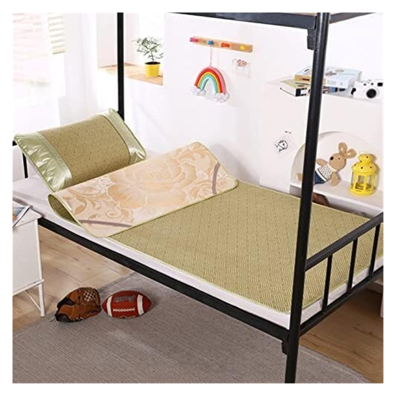 Human Cooling Mat Summer Mattress Home Cooling Rattan Mat Bamboo Bed Set Sleeping Pad Smooth Durable Smooth(A,1.8 * 2.0m/5.9 * 6.6ft)