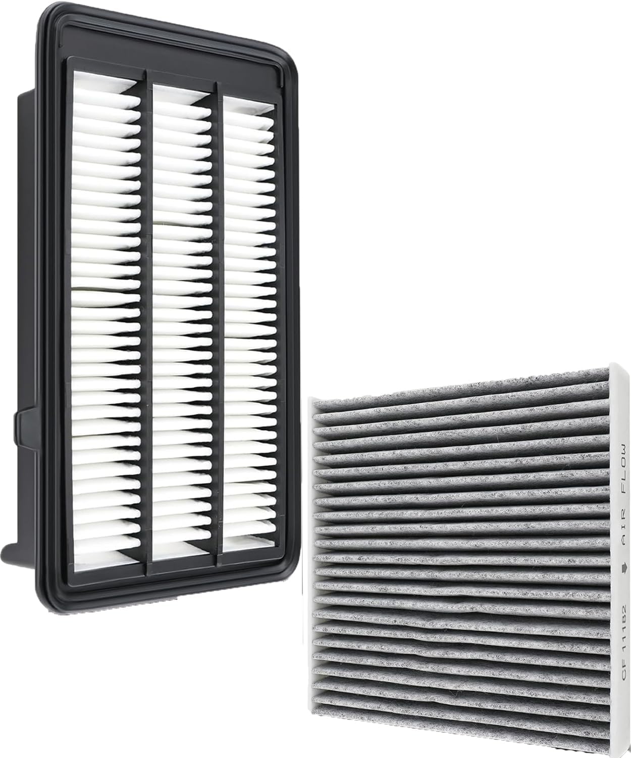 Engine Cabin Air Filters Compatible with 2016-2021 CRV CR-V Civic 1.5L L4 Turbo Gas Engine Cabin Dust Air Filtration 80292-TF0-G01 17220-5AA-A00 80292TF0G01 172205AAA00 CA12050