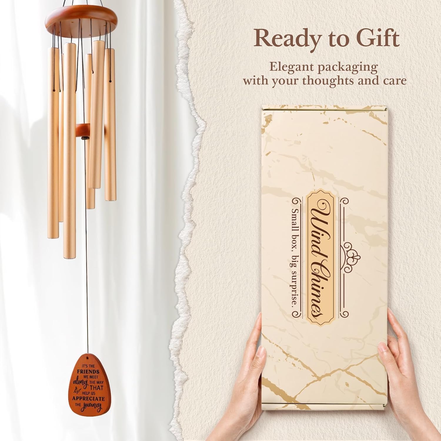 SteadStyle Friendship Gifts for Women, Wind Chime for Best Friends, Friend Gifts for Men - Wonderful Friendship Presents for Special Women BFF Wind Chimes for Outside Garden Patio Backyard