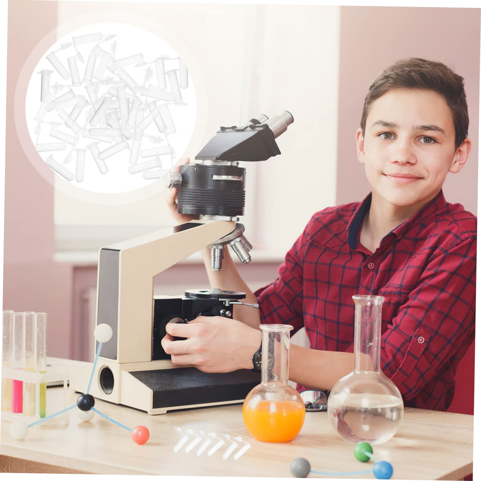PartyKindom 500pezzi Provette Per Centrifuga Con Tappo Piccole Provette Per Esperimenti Scientifici e Conservazione Di Campioni Liquidi Forniture Da Laboratorio
