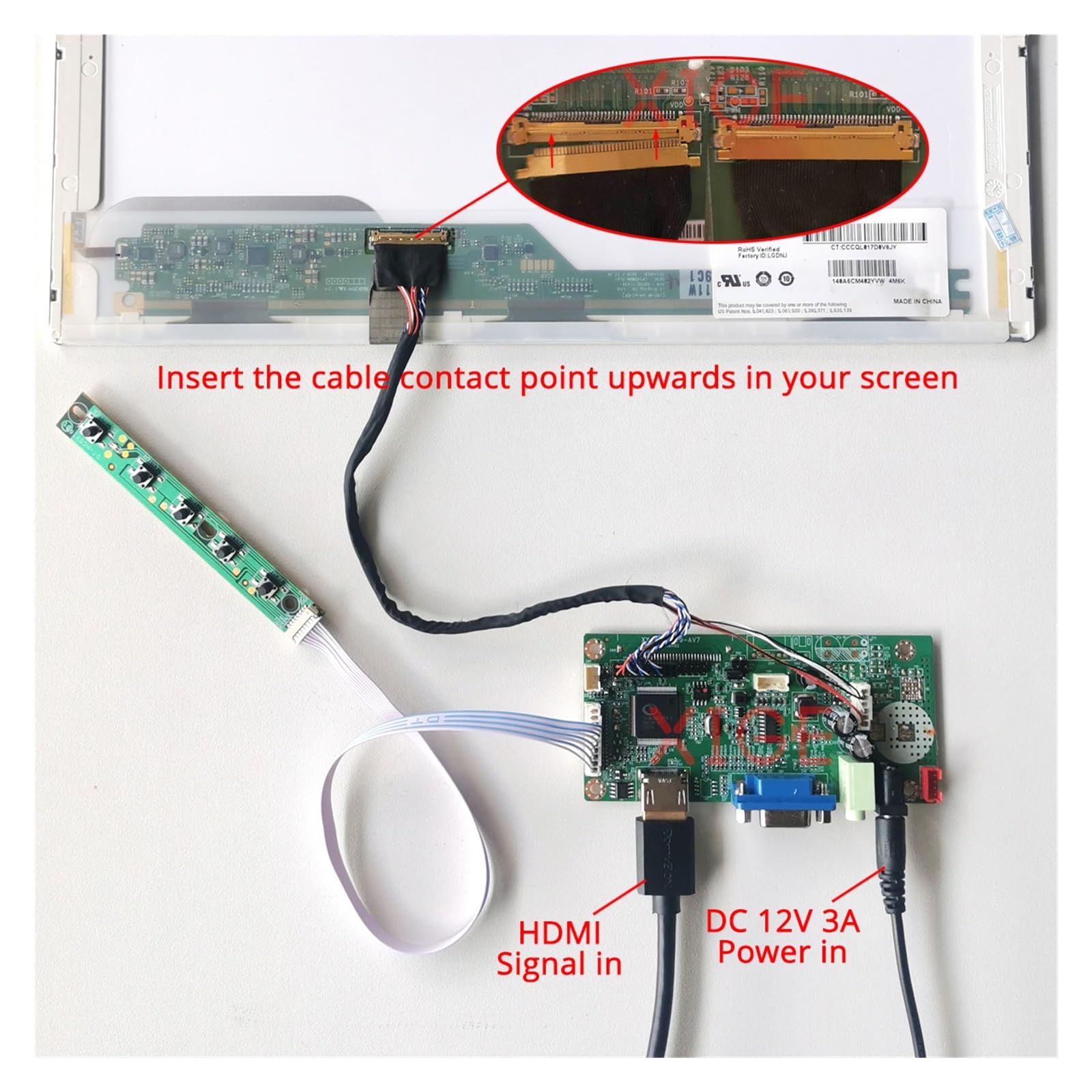 Scheda Controller Driver Driver A Matrice LCD Adatta LP173WD1 CLAA173UA01A Kit VGA LVDS Display Portatile A 40 Pin 17,3 "compatibile HDMI 1600 * 900 Accessori(For LP173WD1(TL)(B2))