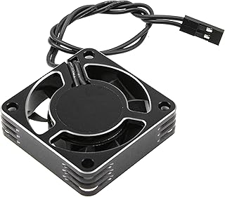 ShareGoo Alloy Brushless Motor ESC Cooling Fan Heatsink 18000RPM 40x40mm JST Plug for 1/8 1/10 1/12 RC Car 540 550 Brushless Motor,4010 (Black-Silver)