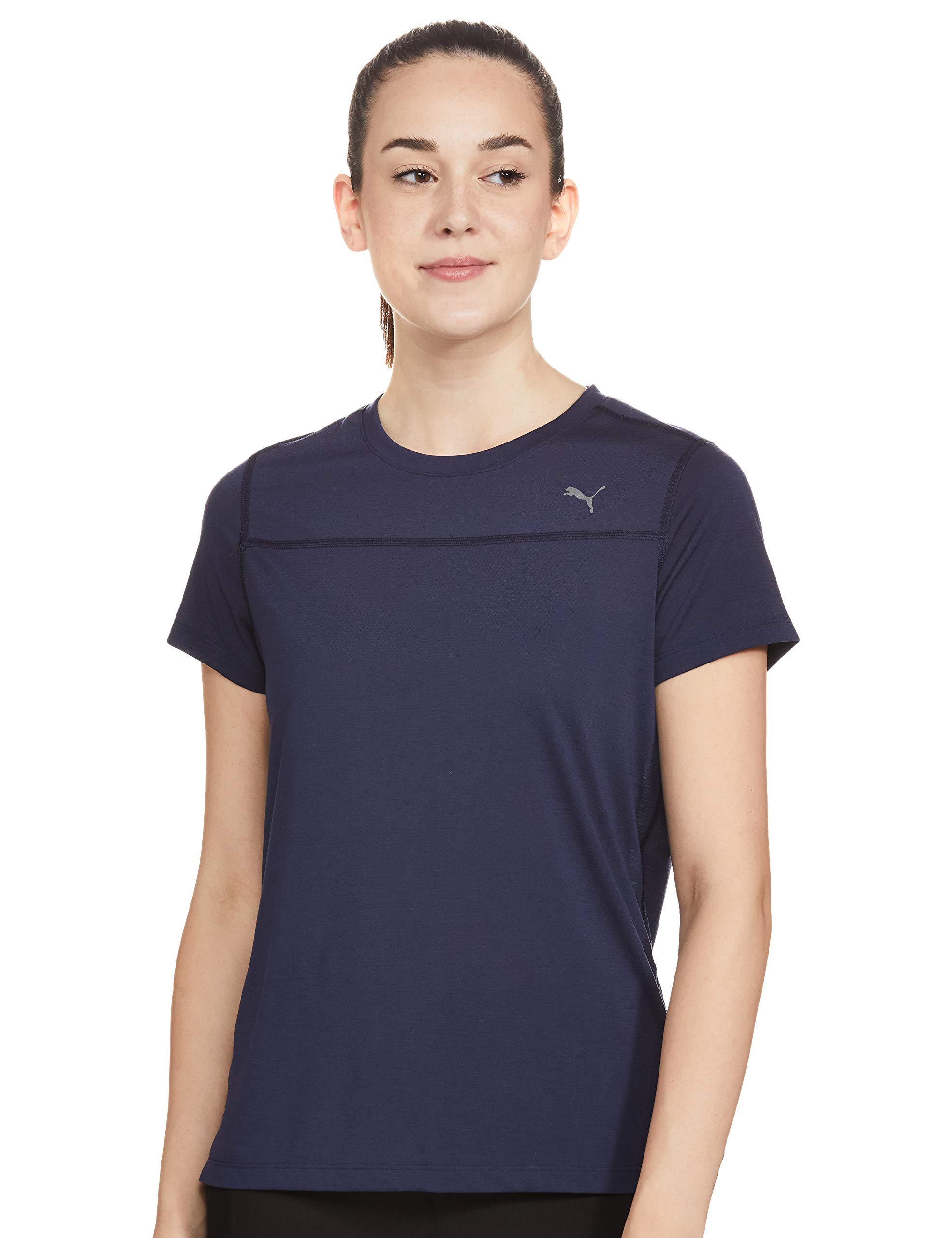 Puma Womens Tee Casual Gym Running Training T-Shirt Navy 516673 02