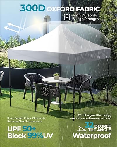 Miniatura 3 de Tienda de campaña desplegable, 10 x 10 pies, exteriores, toldo comercial, instantánea, 4 pesos de arena y bolsa enrollable, para fiestas,