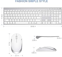 Vista 6 de Wireless Keyboard and Mouse, Vssoplor 2.4GHz Rechargeable Compact Quiet Full-Size Keyboard and Mouse Combo with Nano USB Receiver for Windows