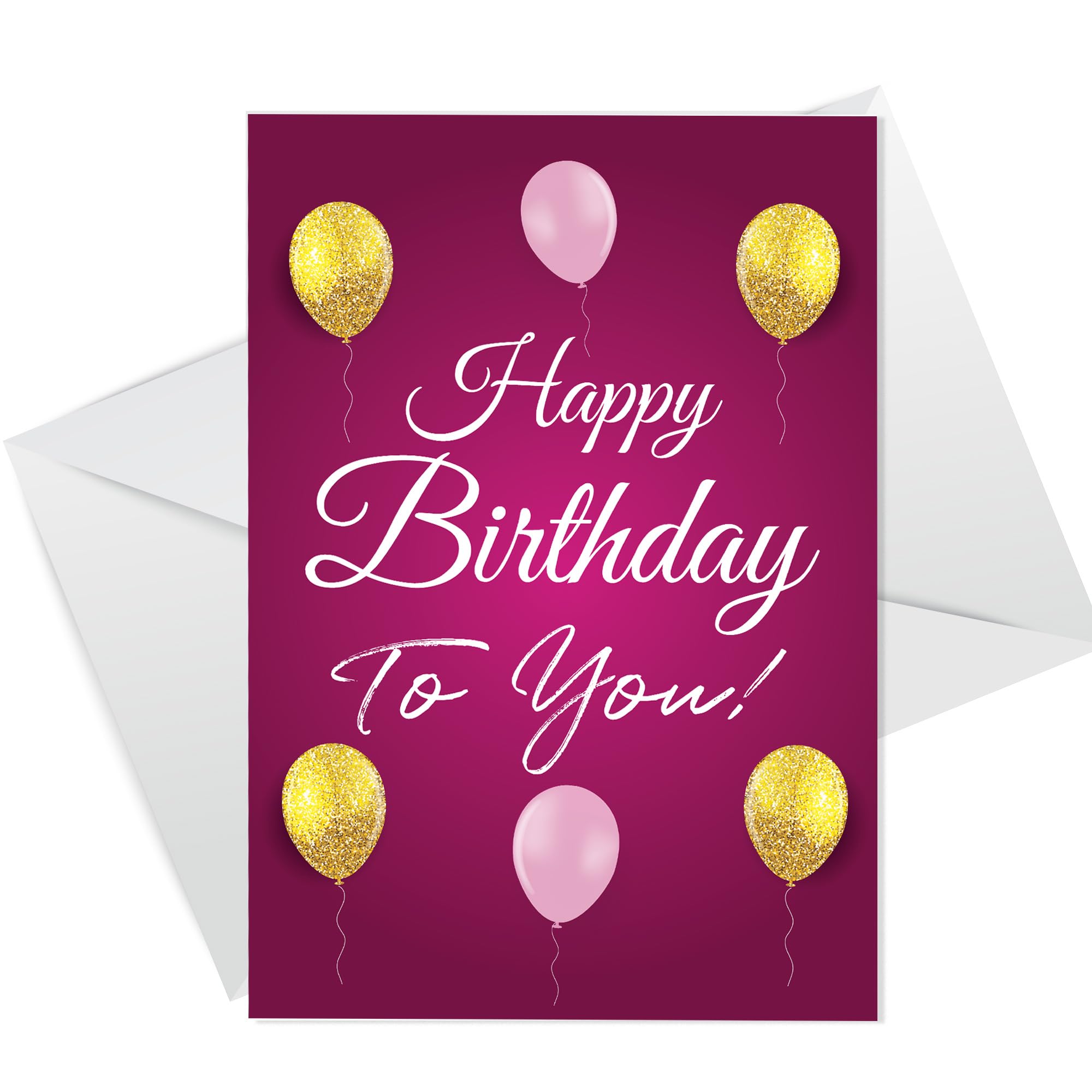 RED OCEAN Pink Happy Birthday To You Birthday Card For Her Mum Daughter Nan Auntie Sister Best Friend Birthday Card 16th 18th 21st 30th 40th Birthday Cards For Girls
