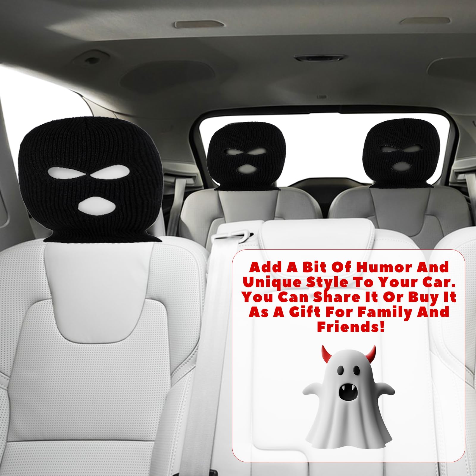 2 Fundas Para Reposacabezas De Coche Temáticas Halloween: Universales, Tamaño 28x26 Cm, Poliéster Elástico, Fácil Instalación