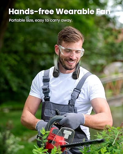 Miniatura 5 de SLENPET Ventilador de cuello, portátil personal recargable, manos libres, funciona con pilas, 5 velocidades, enfriamiento de cuello USB para