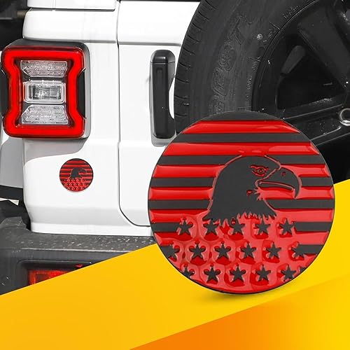 Miniatura 7 de Emblema de letras 4 x 4, insignia 3D de metal con diseño de águila compatible con Jeep Wrangler Cherokee y varios autos (rojo águila)