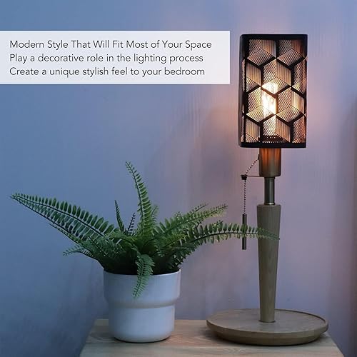 Miniatura 6 de Pantallas de lámpara de repuesto para lámparas de mesa, pantallas decorativas modernas E27 E26, pantalla cuadrada desmontable de metal, pantalla de