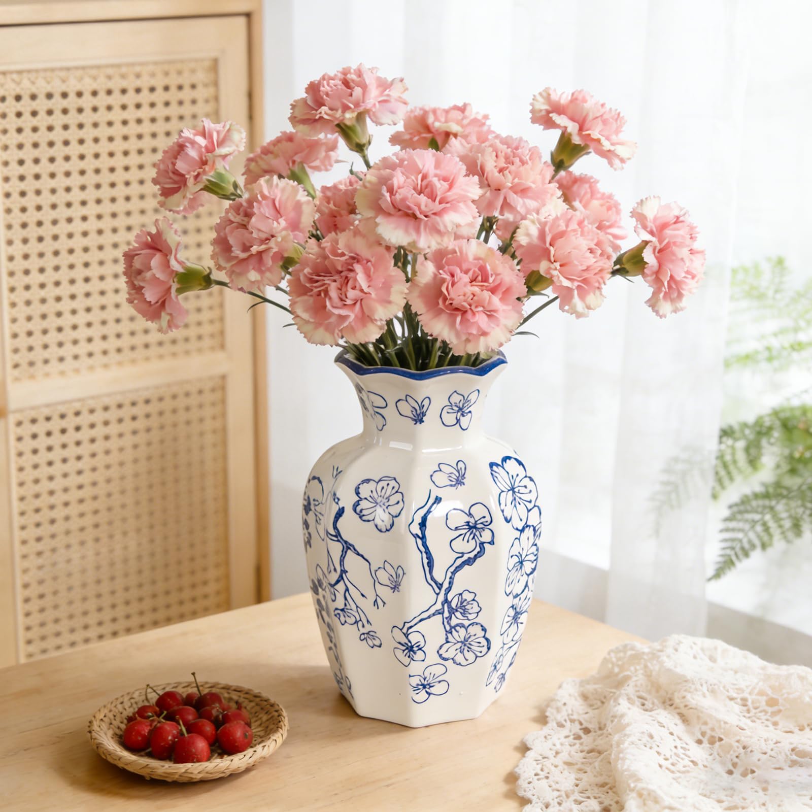 Amazon.co.jp: GarDream シノワズリー 青と白のセラミック花瓶 花用