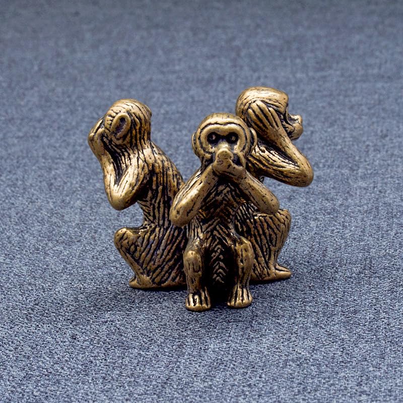 Amazon.co.jp: 猿 置物 見ざる 聞かざる 言わざる モンキー 銅像