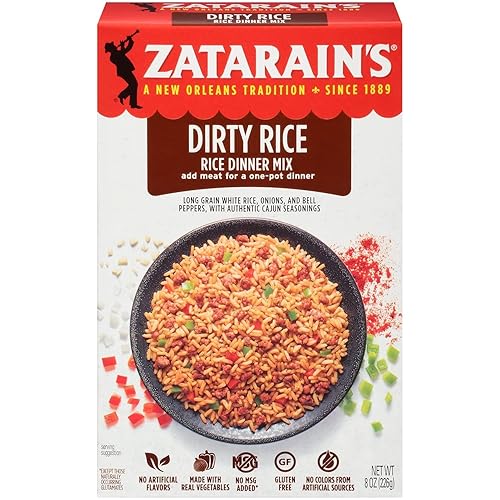 Zatarain's Mezcla de arroz sucio estilo New Orleans reducido en sodio, 8 onzas (paquete de 12) disponible en Yaxa Peru