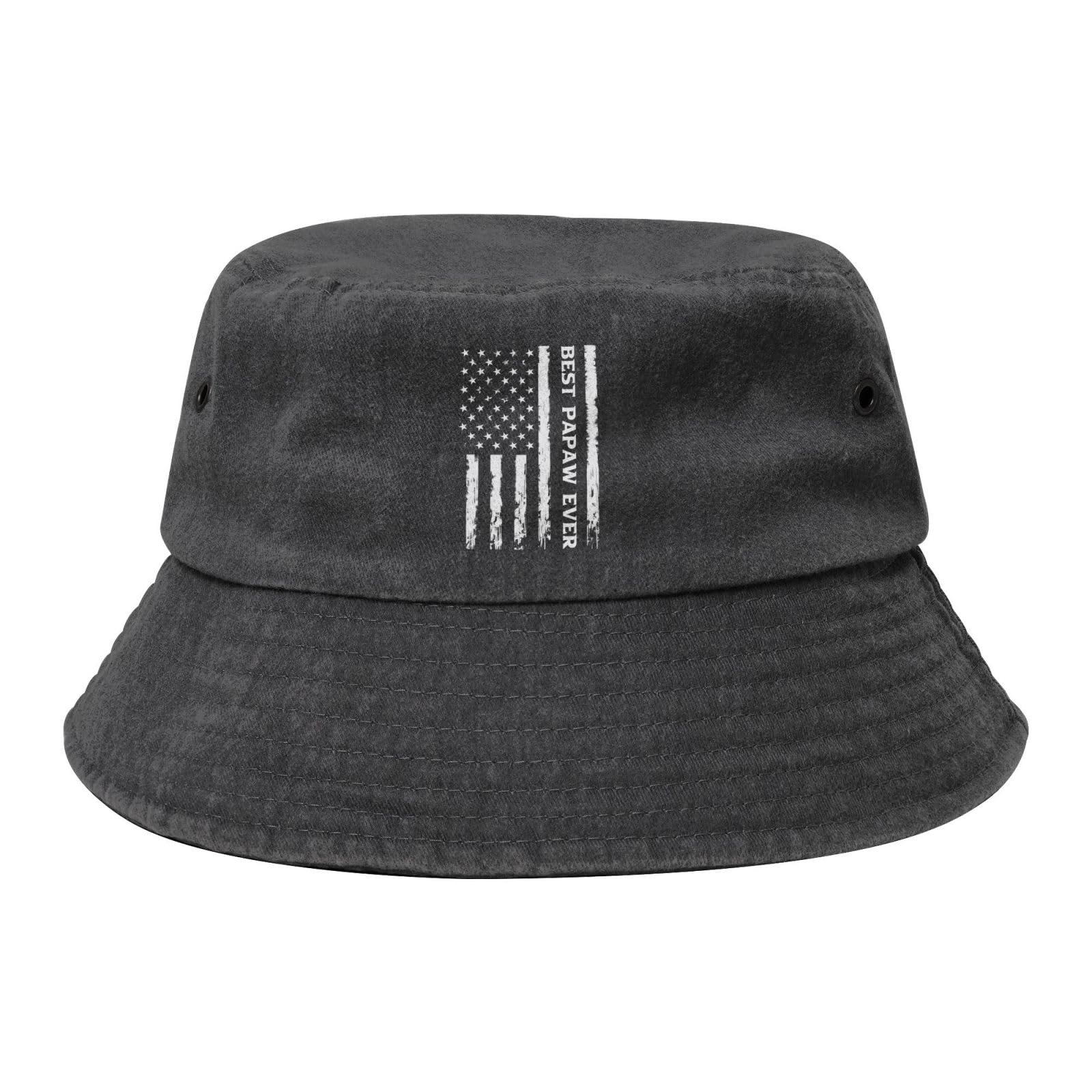 Qauirfe Best Papaw Ever Fashion Cowboy Denim Fisherman Hat Outdoor Fishing Cap Sun