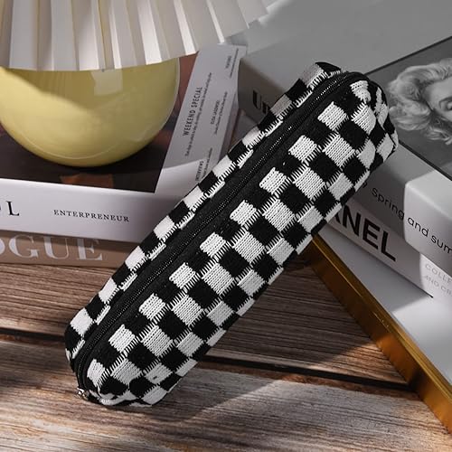 Miniatura 6 de SOIDRAM Bolsa de maquillaje de pana para cosméticos, bolsa de maquillaje rosa, 1 bolsa de maquillaje de gran capacidad y 1 bolsa de almacenamiento