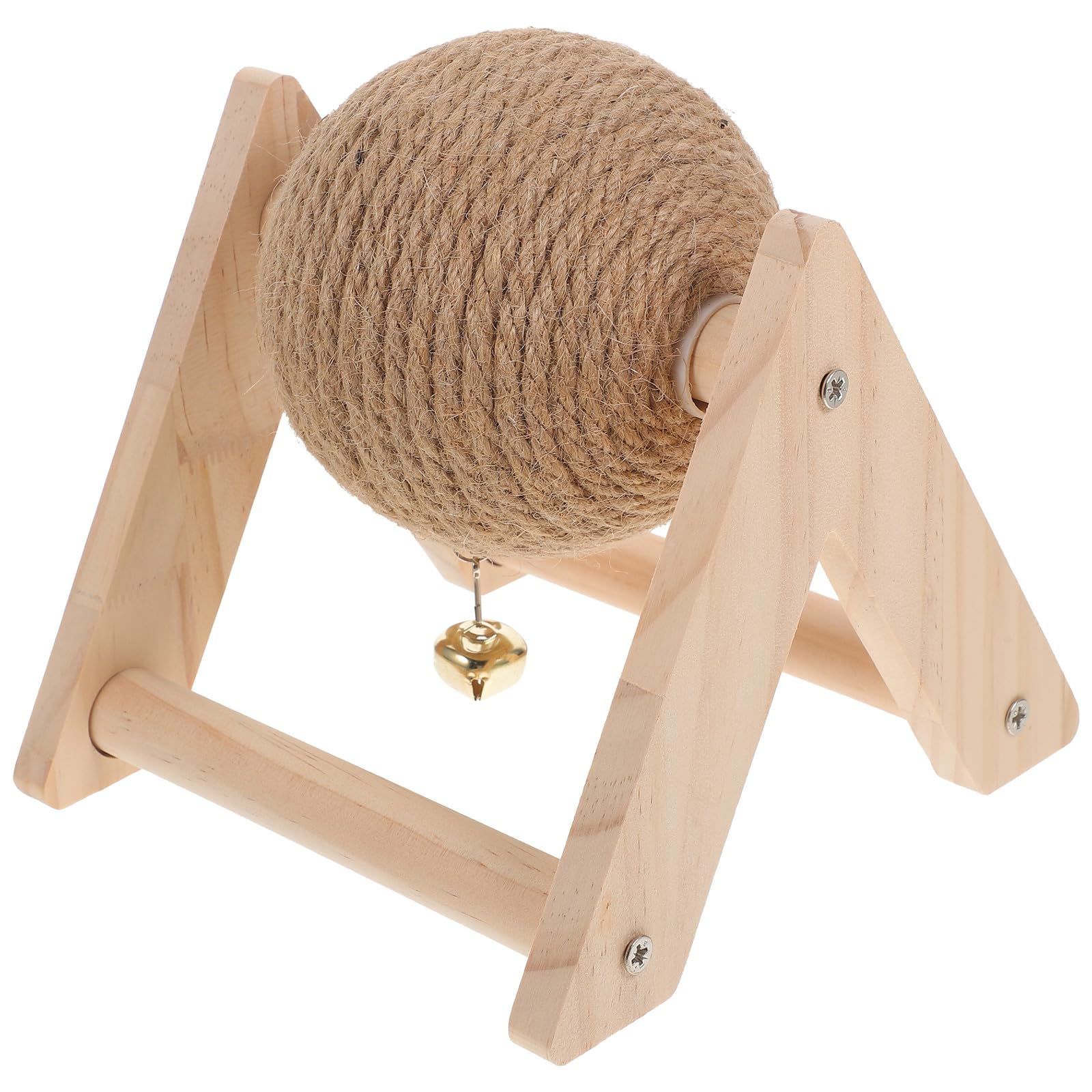 Pelota rascadora de madera y sisal jojofuny para gatos y conejos